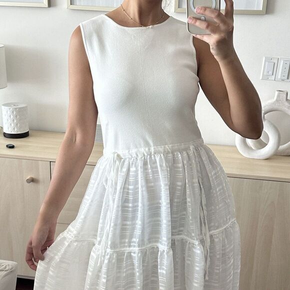 NWT Ted Baker Dress Womens US 6‎ Slip Midi Tiered Fit & Flare Elegant Old Money - Picture 3 of 14